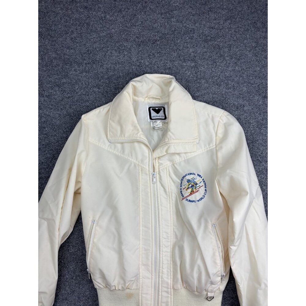Vintage Obermeyer Jacket Womens 8 White Aspen Subaru Ski 1984 Winternational